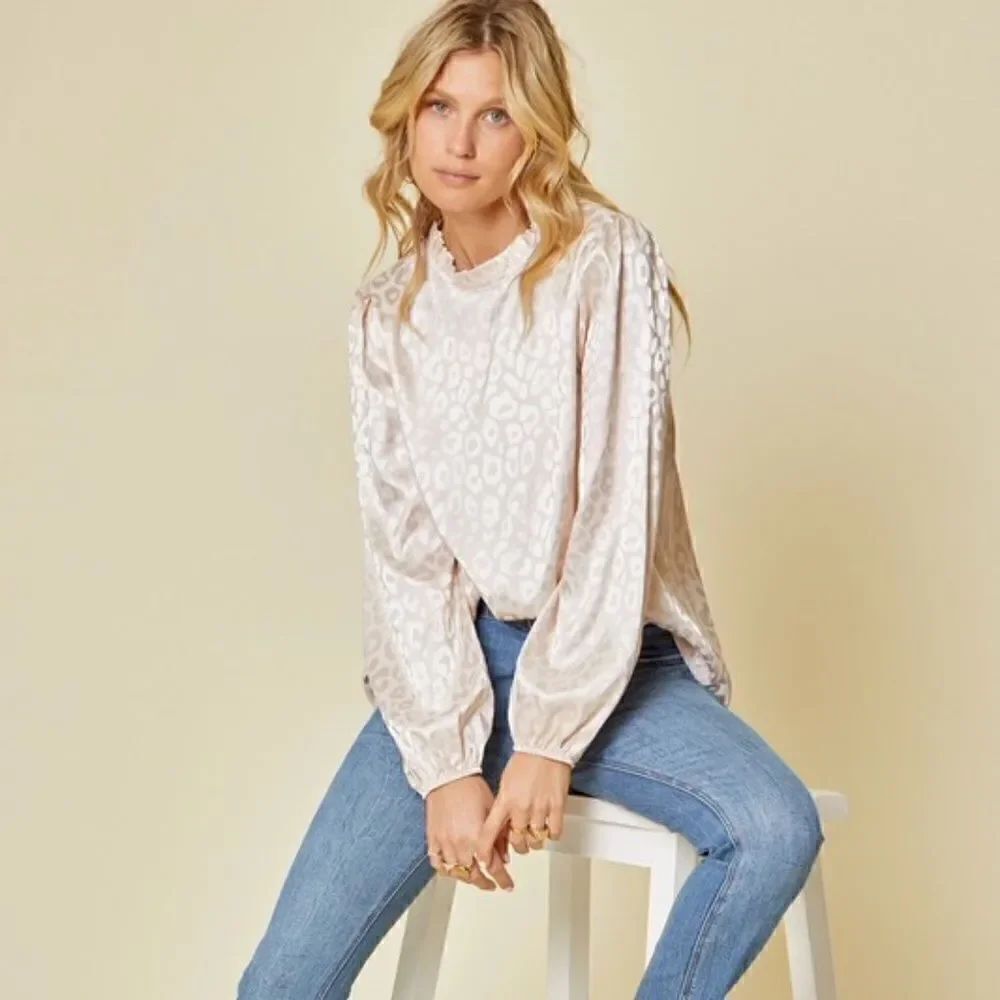Ivory Animal Print Blouse